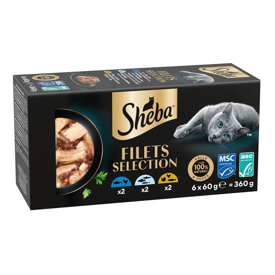 Sheba Filets Selection Våtfoder till Katt i Sås 6x60 g