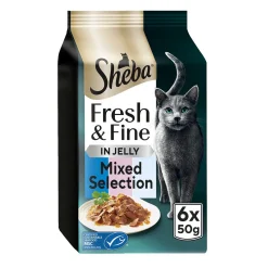 Sheba Fresh & Fine Våtfoder till Katt Fisk i Gelé 6x50 g