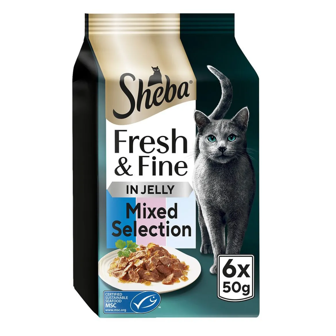 Sheba Fresh & Fine Våtfoder till Katt Fisk i Gelé 6x50 g
