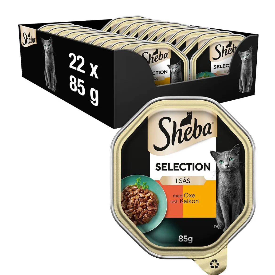 Sheba Selection Oxe & Kalkon 22x85 g