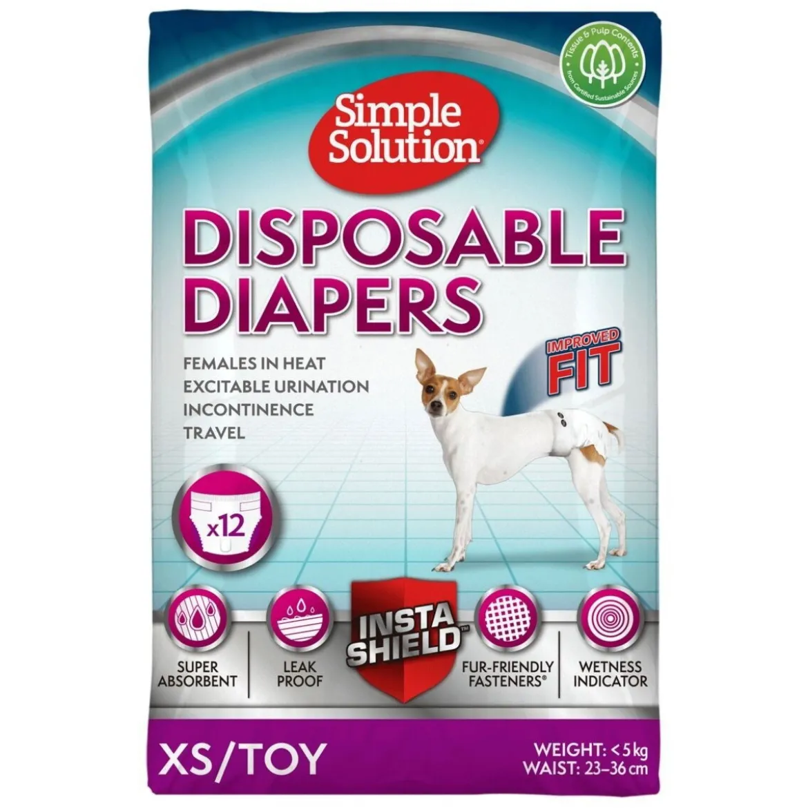Simple Solution Disposable Hundblöjor 12-pack