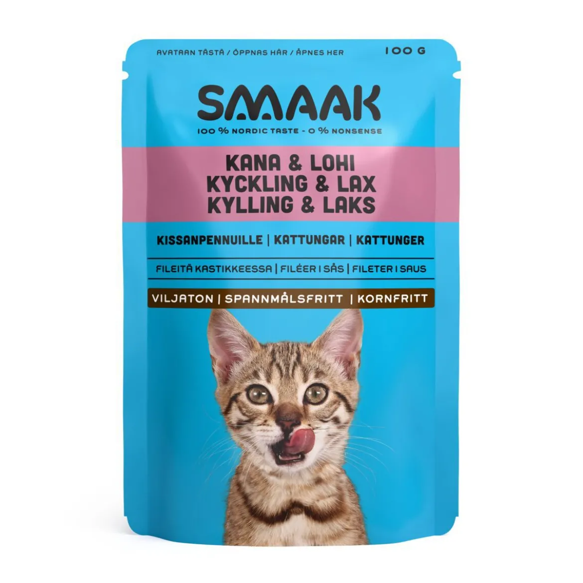 Smaak Cat Kitten Kyckling & Lax Våtfoder till Kattunge 100 g