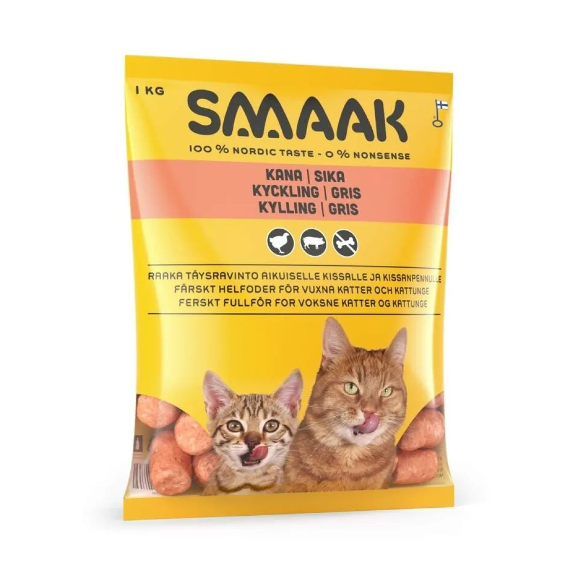 SMAAK Cat Raw Complete kyckling & gris 1kg