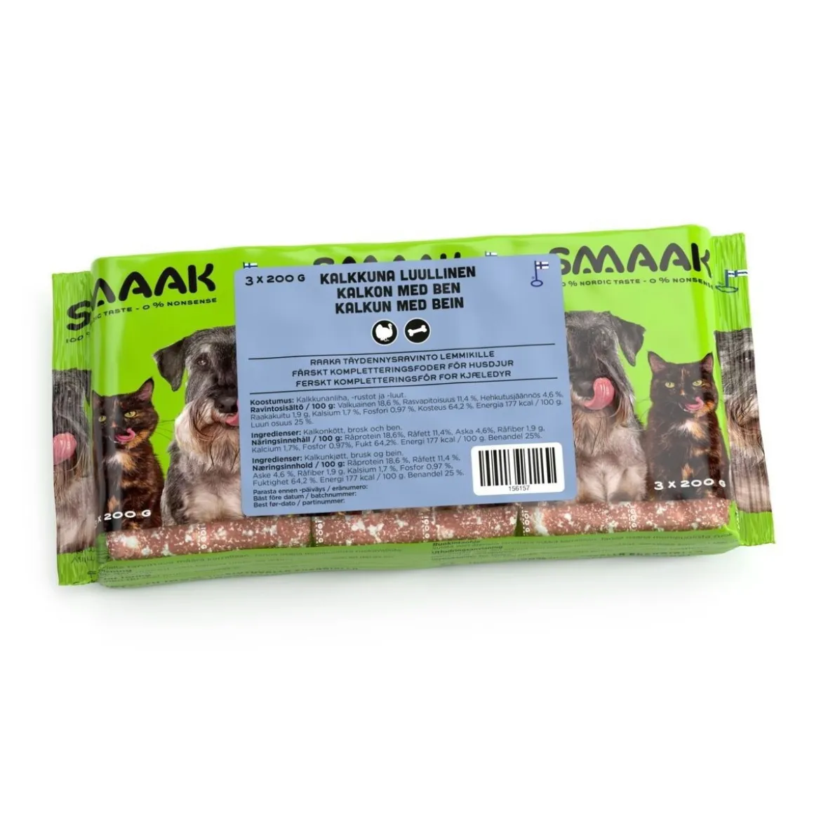SMAAK Raw Complementary Turkey Minced with Bones