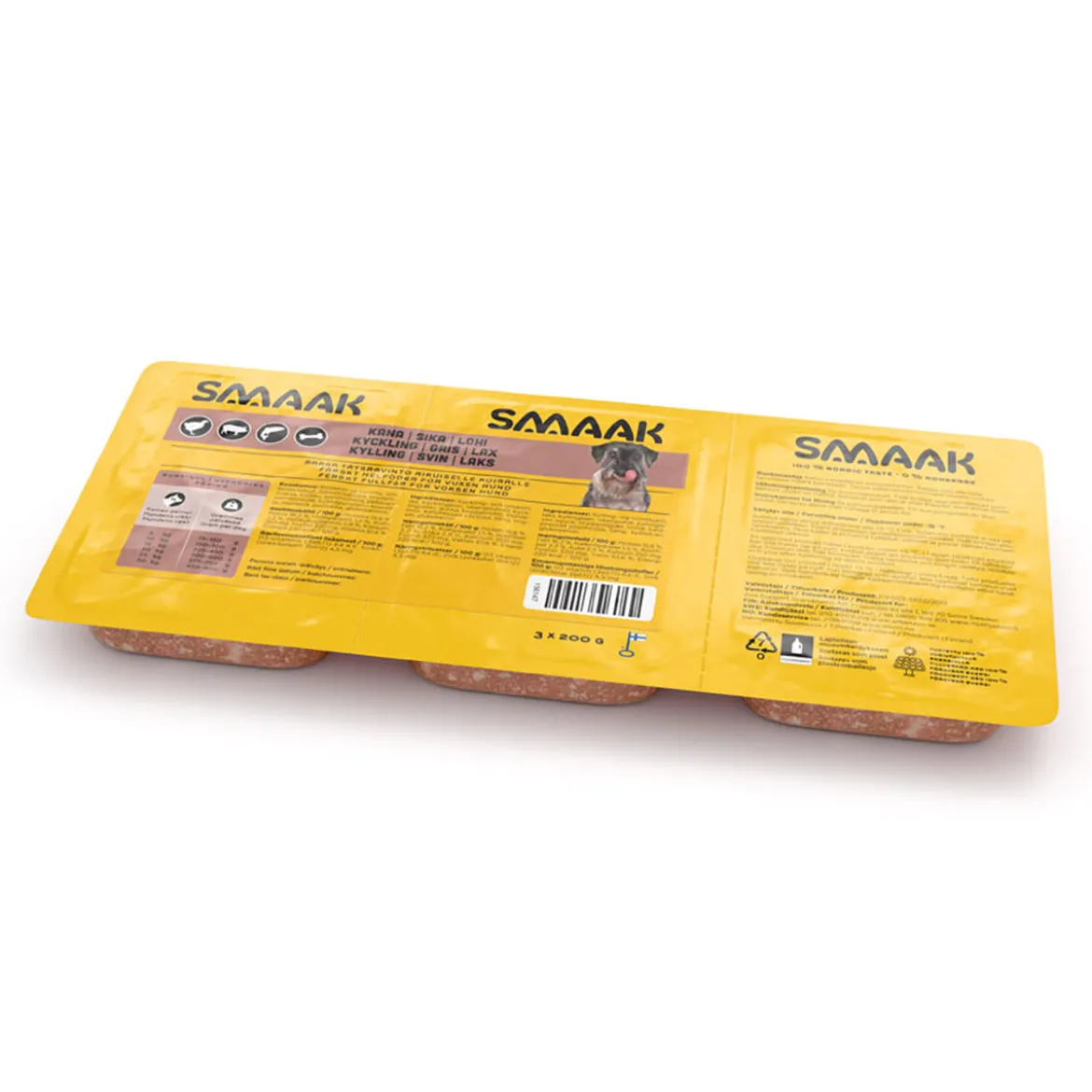 SMAAK Raw Complete Dog Adult Chicken, Pork & Salmon