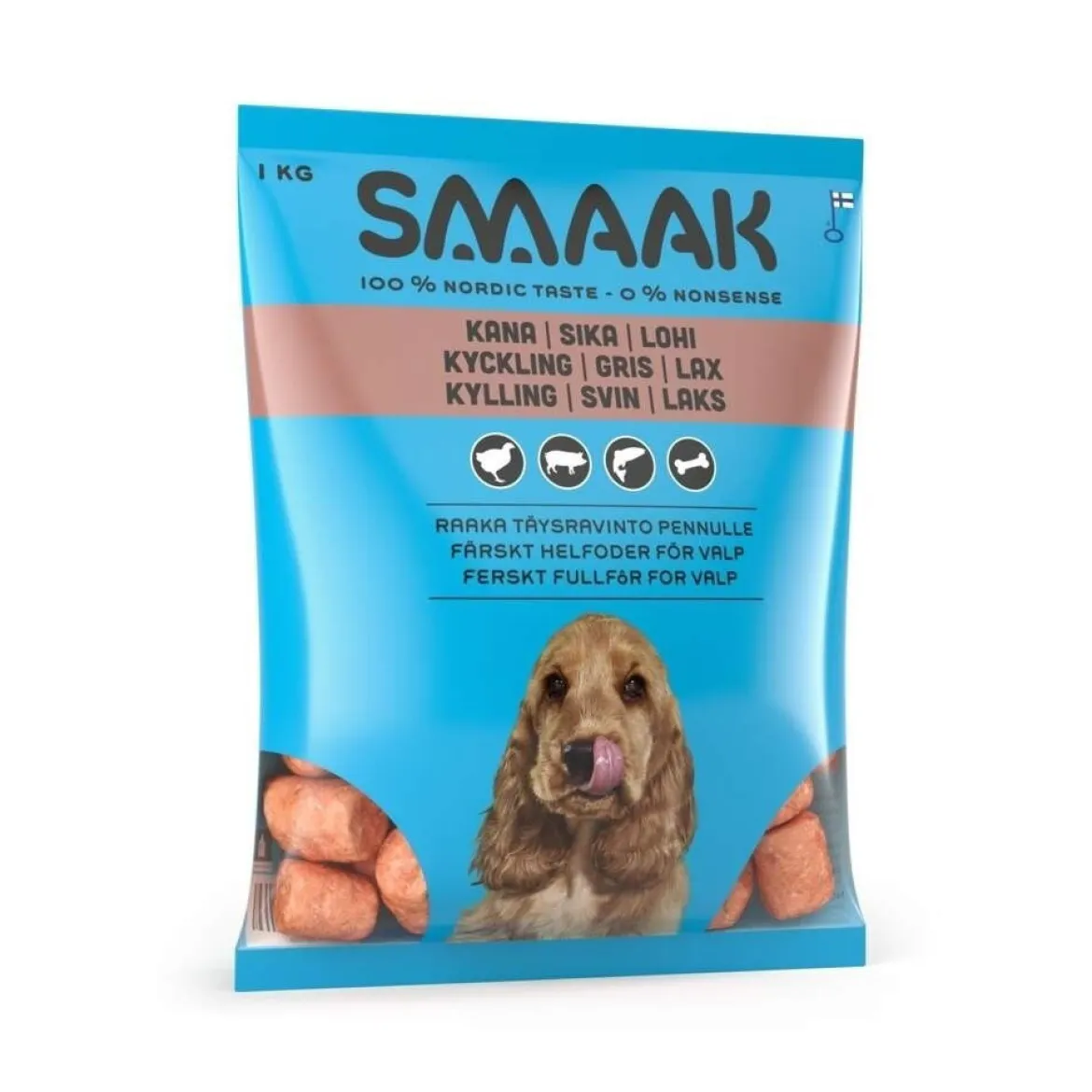 SMAAK Raw Complete Puppy kyckling, gris & lax 1kg