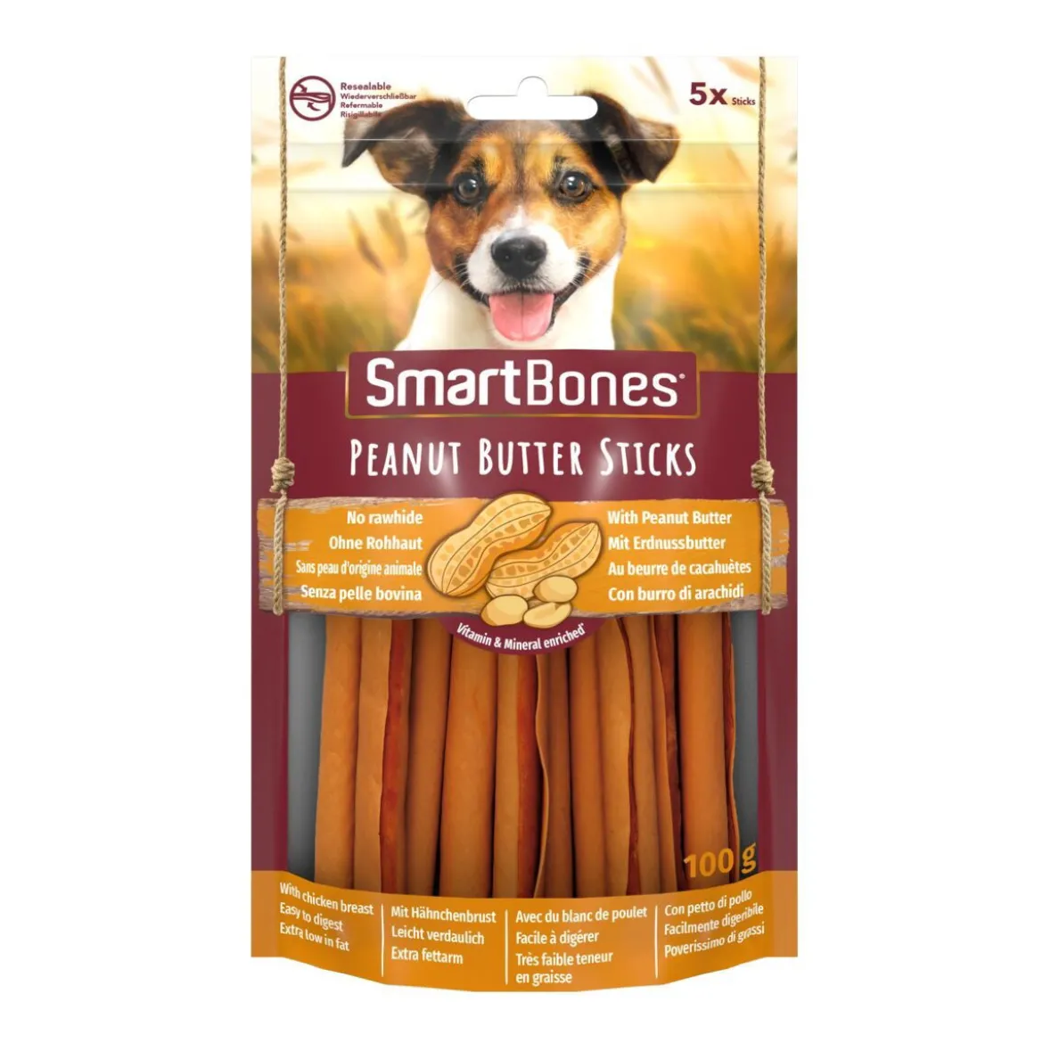 SmartBones Sticks Jordnötssmör 5-pack