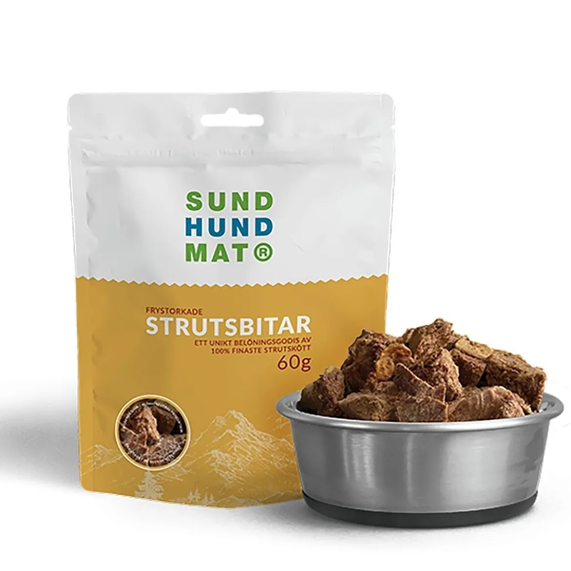 Sund Hundmat Frystorkade Strutsbitar 60g