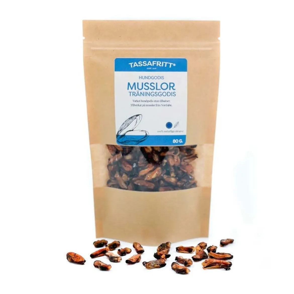 TassaFritt Träningsgodis Torkade Musslor 80 g