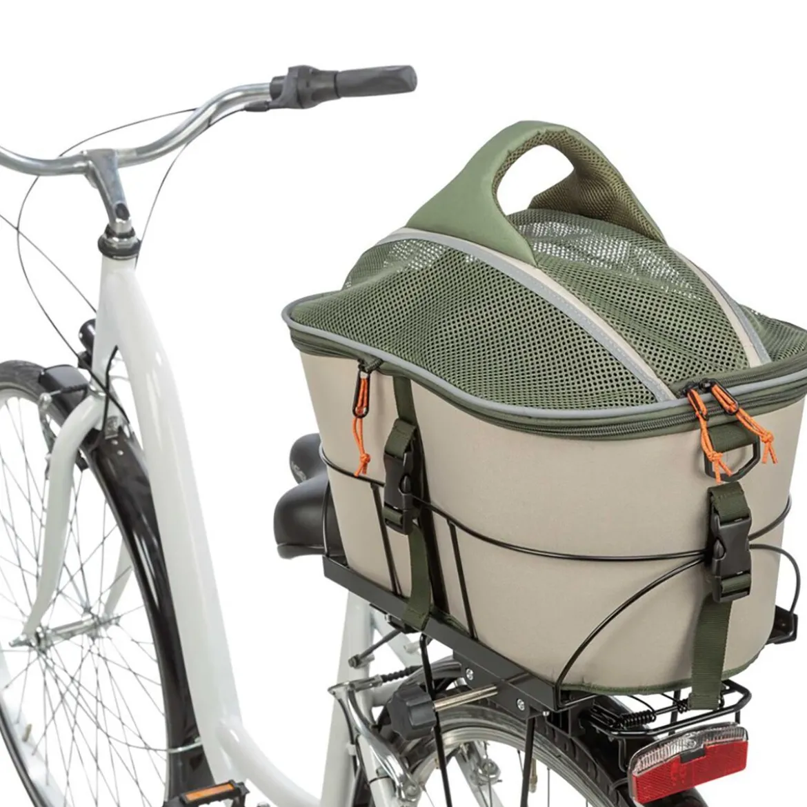 Trixie Cykelkorg för Hund till Pakethållare Grön/Beige