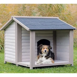Trixie Natura Hundkoja med Sadeltak Grå & Beige