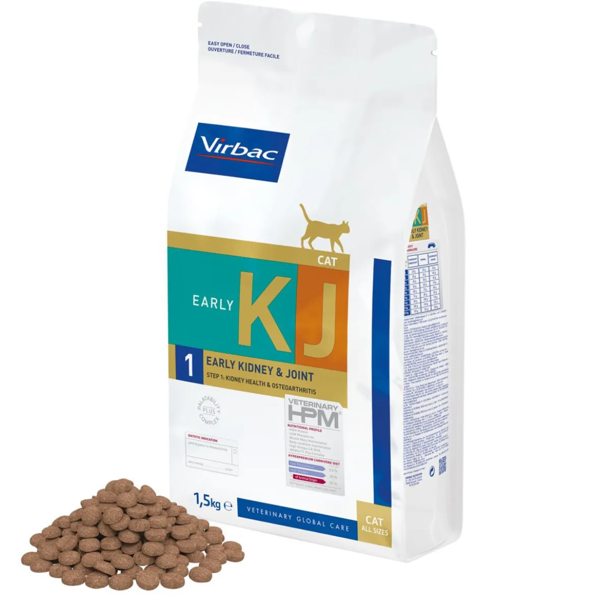 Virbac HPM Cat KJ1 Early Kidney & Joint Veterinärfoder till Katt
