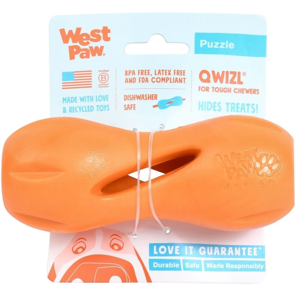 West Paw Qwizl Orange 1-pack