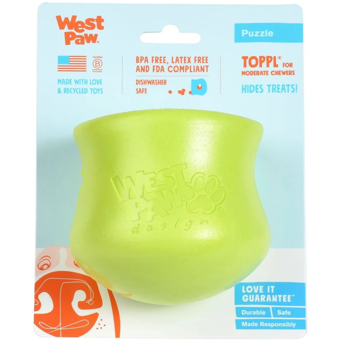 West Paw Toppl Grön