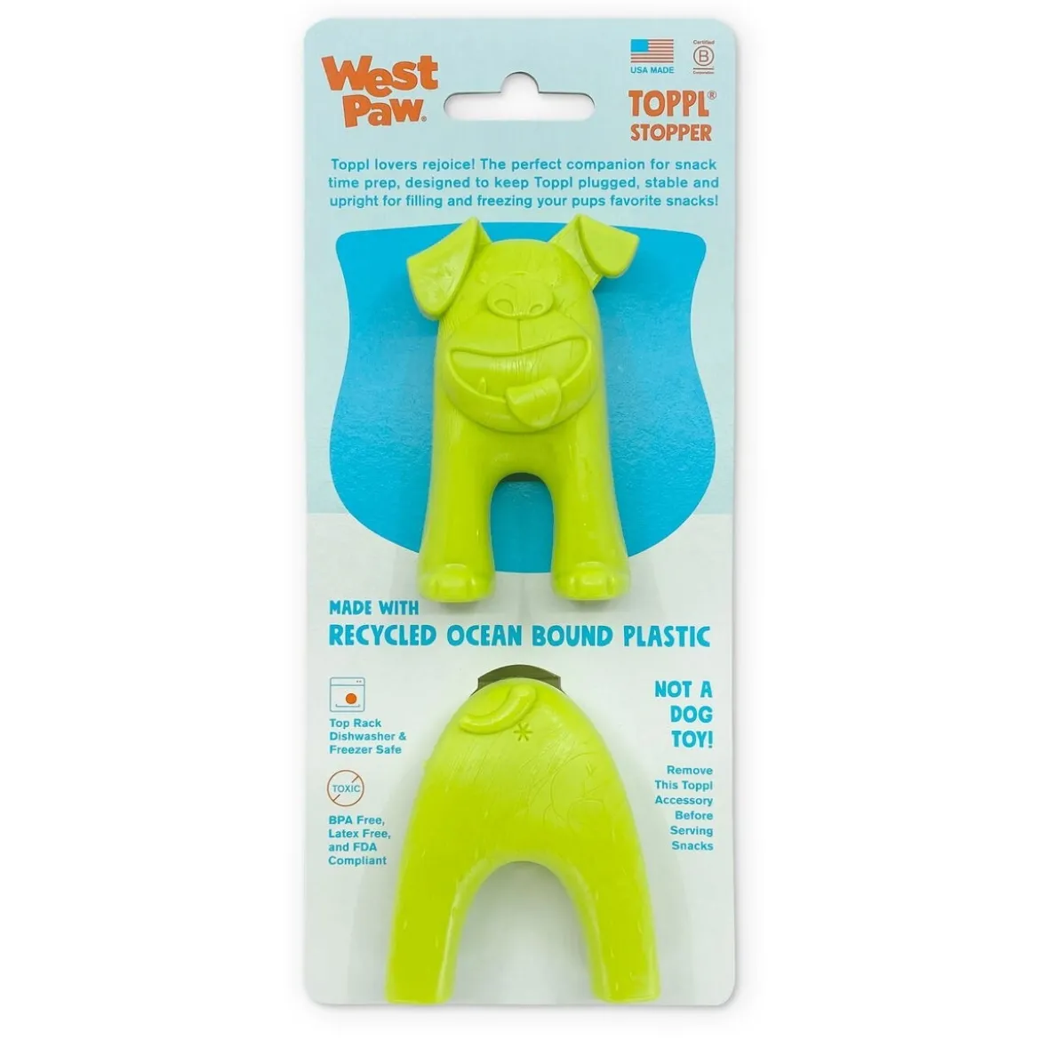 West Paw Toppl Stopper Grön