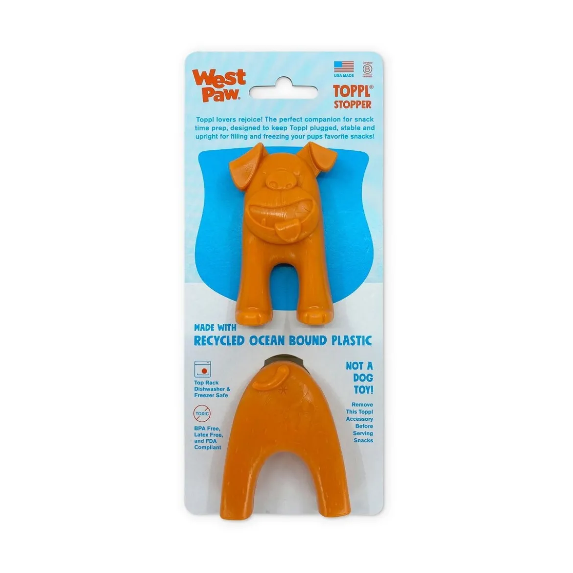 West Paw Toppl Stopper Orange