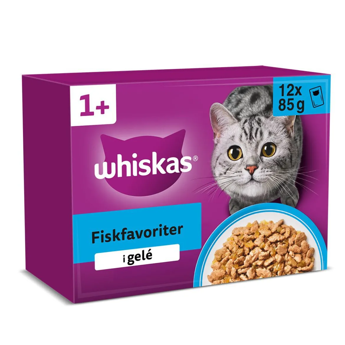 Whiskas 1+ Fish Selection Våtfoder till katt 12x85 g