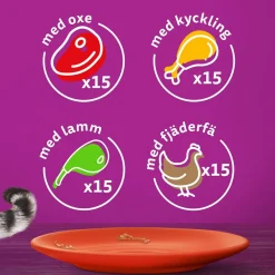 Whiskas 1+med Oxe, Lamm och Kyckling i Gelé60x85 g