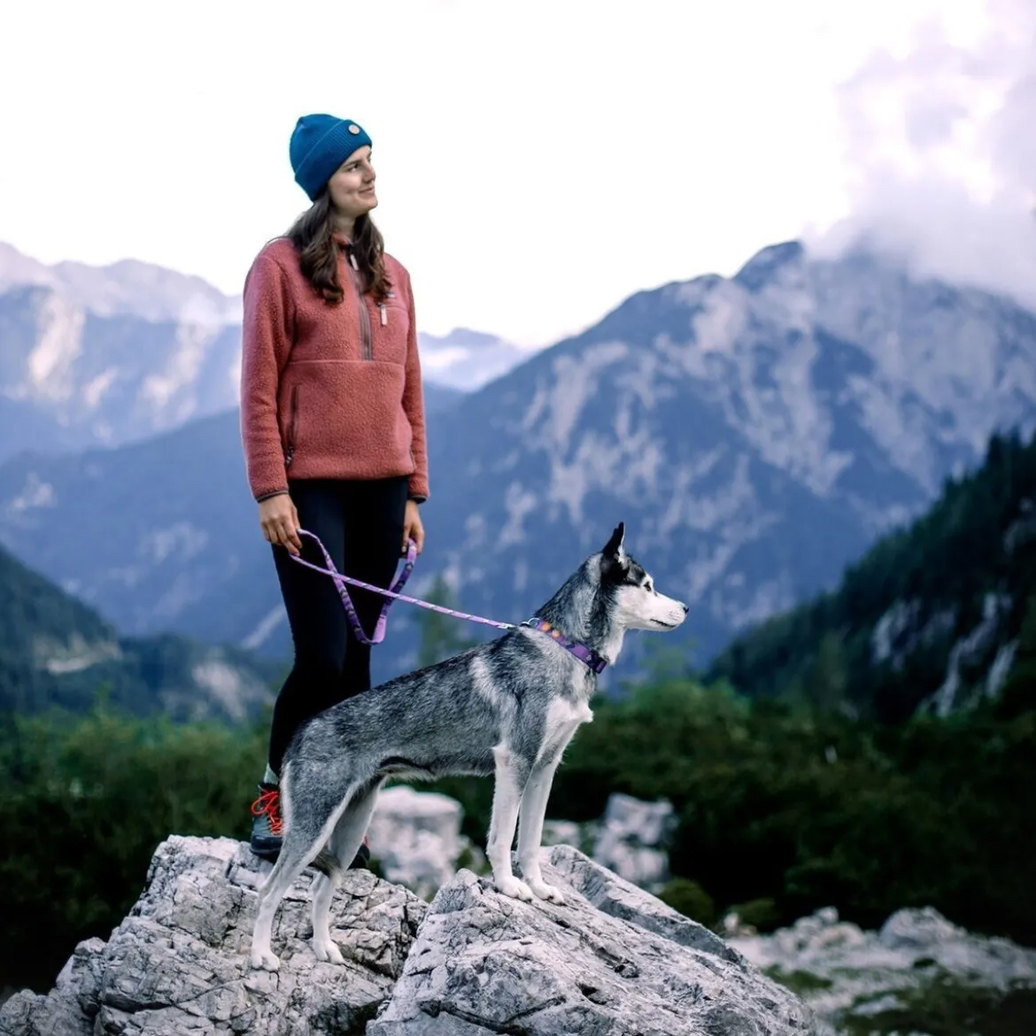 Woolly Wolf Northern Lights Hundkoppel Lila 150 cm