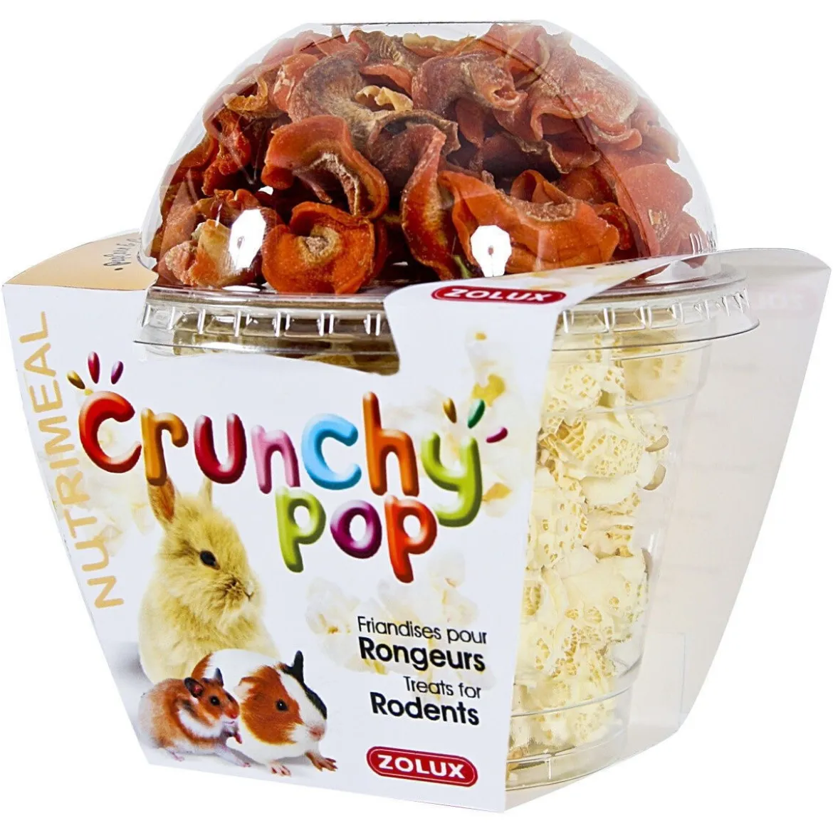 Zolux Crunchy Cup Morot & Popcorn 200g