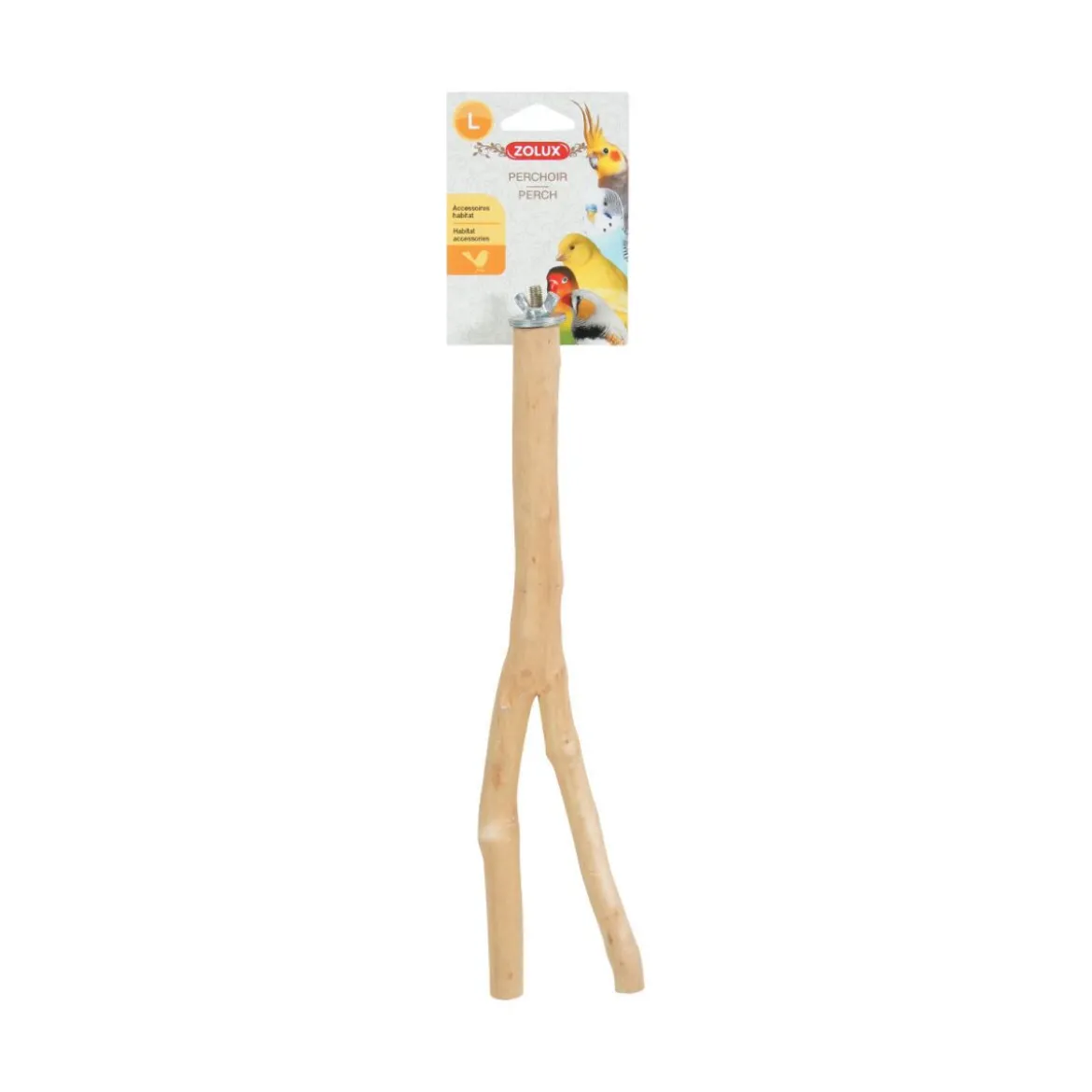 Zolux Naturlig Gren Sittpinne till Fågel L 31 cm