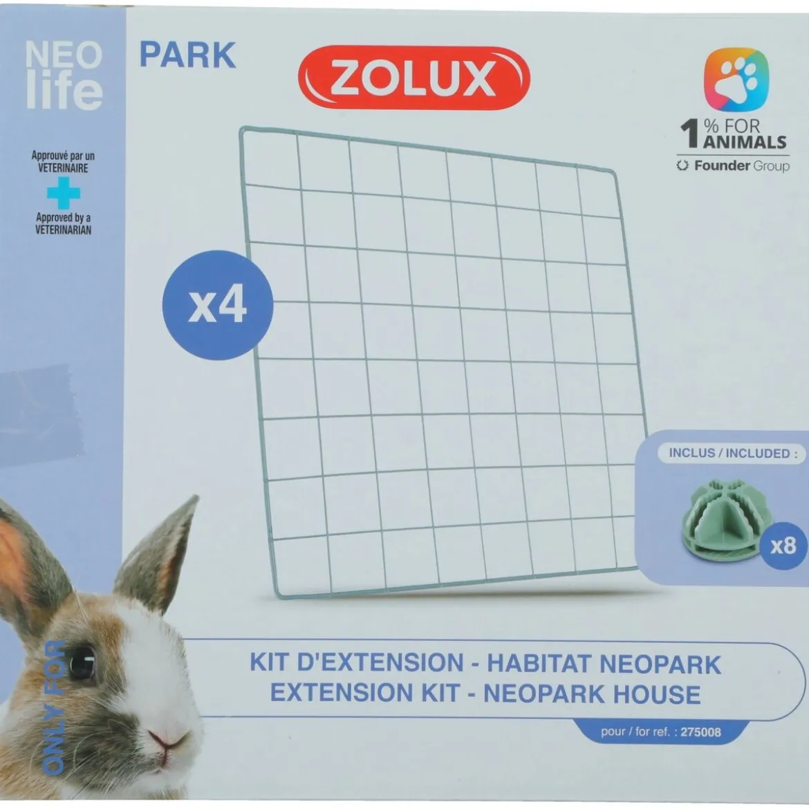 Zolux Nlife Extra Galler till Neopark Modulär Kaninbur 4-pack